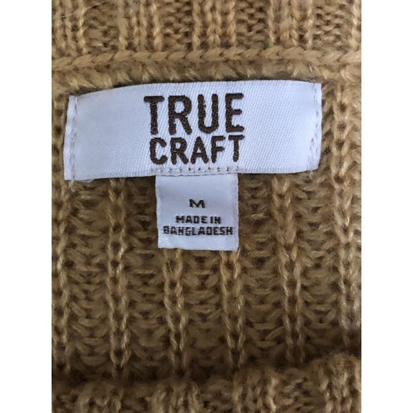 True Craft Pullover Sweater Long Sleeves ~ Loose Fitting ~ Dark Yellow~  Med - Picture 4 of 5